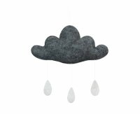 Gamcha Mobile Wolke mit Tropfen Natur Grau