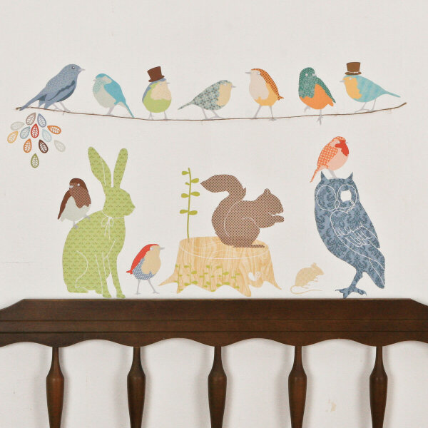 Large Earthy Forest Animals Wall Sticker