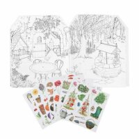Moulin Roty Malbuch mit Stickern Le Jardinier