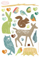 Mini Earthy Forest Animals Wall Sticker