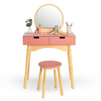 Calendula Dressing Table Set Pink/ Natural