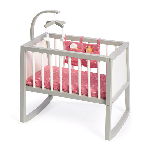 Musterkind Doll Cradle Viola Grey White Pink 79 95