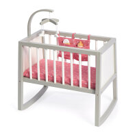 Musterkind Doll Cradle Viola Grey White Pink