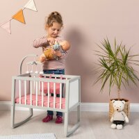 Musterkind Doll Cradle Viola Grey White Pink