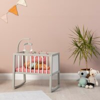 Musterkind Doll Cradle Viola Grey White Pink