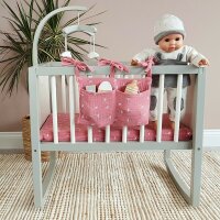 Musterkind Doll Cradle Viola Grey White Pink