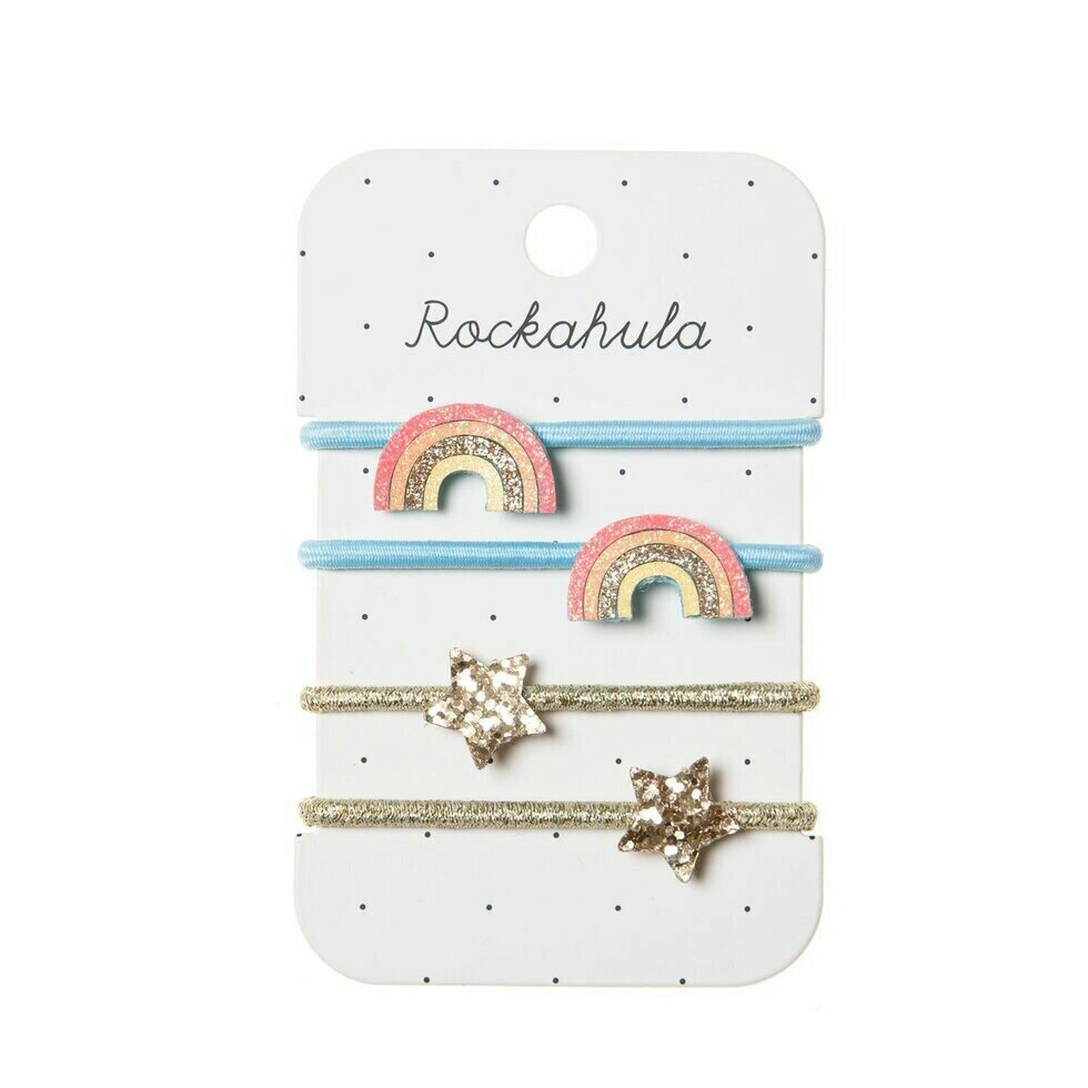 Regenbogen-Haargummis, 2 Stück - Gestreift, Pride, Für Pferdeschwanz, Aus Stoff, Bunt Für Damen & Mädchen