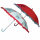 Regenschirm rot mit Punkten oder Blumenmuster