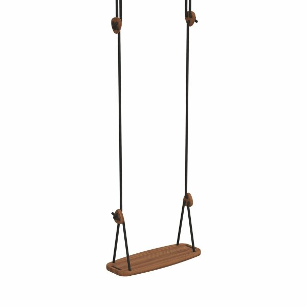 Lillagunga Outdoor Classic Walnut Kinderschaukel aus Walnussholz Schwarz Raumhöhe 2.0 - 2.8 m ohne Baumset