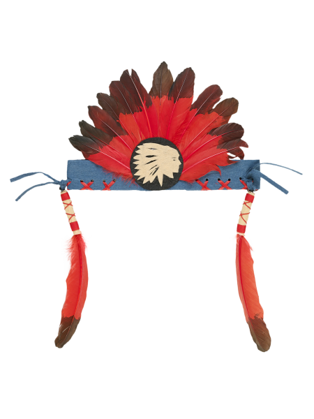 Souza for Kids Dress Up Indian Feather Head Band Anoki Red Black