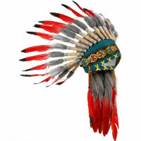 Souza for Kids Dress Up Indian Head Dress Ituha Red Black