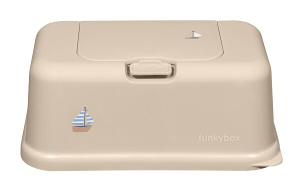 Feuchttücherbox Funkybox Beige mit Boot