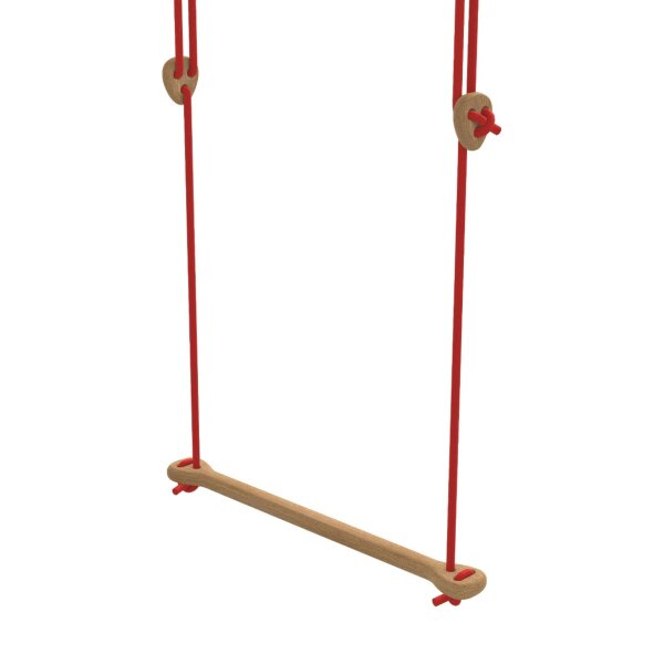 Kinder Trapez, Trapezschaukel, Trapezstange, Lillagunga Bone Eiche Rot 2.0 - 2.8 m (N)