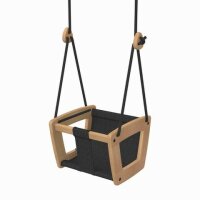 Babyschaukel, Kleinkinderschaukel, Holzschaukel für Baby, Toddler Schaukel Lillagunga verschiedene Seilfarben