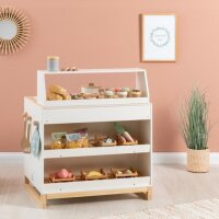 Musterkind Kitchen Corner Play Kitchen and Shop Prunus, Wood FSC® white/ natural