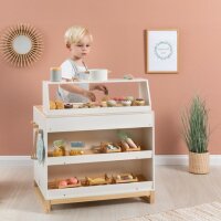 Musterkind Kitchen Corner Play Kitchen and Shop Prunus, Wood FSC® white/ natural