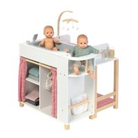 Musterkind Puppen Pflegecenter Viola aus Holz Weiß/ Natur/ Altrosa