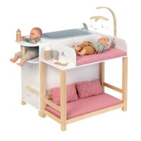 Musterkind Puppen Pflegecenter Viola aus Holz Weiß/ Natur/ Altrosa