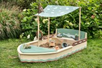 Muddy Buddy Sandbox Boat with Sunshade Sail Jungle King