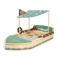 Muddy Buddy Sandbox Boat with Sunshade Sail Jungle King