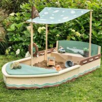 Muddy Buddy Sandbox Boat with Sunshade Sail Jungle King