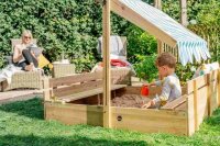 Plum Sandpit with Sun Canopy