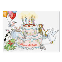 Krima und Isa Postkarte Geburtstag Geburtstagskuchen