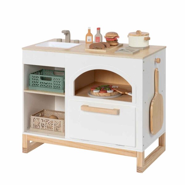 Musterkind Play Kitchen with Pizza Oven Taxus White Natural