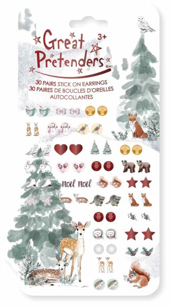 Great Pretenders Selbstklebende Ohrringe Weihnachten Woodland