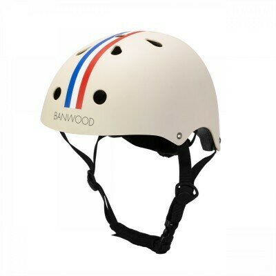 Banwood Kinderhelm Creme mit Streifen