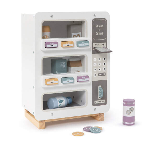 Wooden Vending Machine for Kids – Snack & Drink Pretend Play Toy
