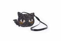 Glitter Cat Crossbody Bag for Kids – Black Cat...