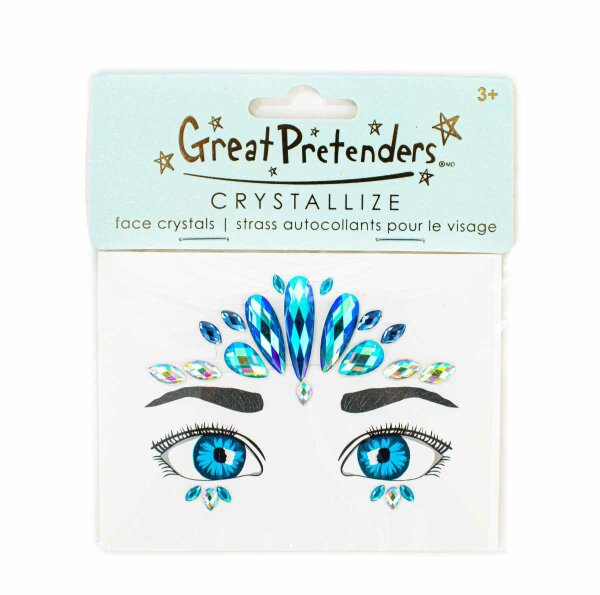 Mermaid Face Crystals for Kids – Blue Glitter Face Jewels | Great Pretenders