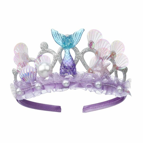 Souza Mermaid Headband for Kids – Glitter Tiara with Shells & Pearls