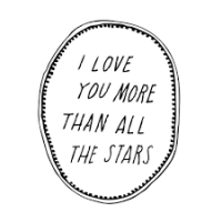I love you more than all the stars Wall Decal in Black