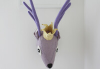 Gamcha Deer Head Wall Decoration Purple