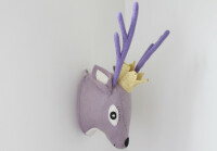 Gamcha Deer Head Wall Decoration Purple