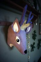 Purple Deer Head Wall Decoration