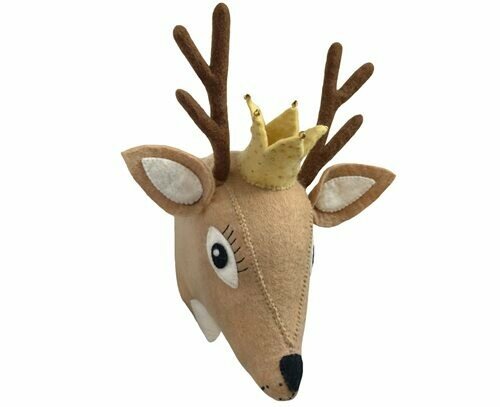 Beige Deer Head Wall Decoration