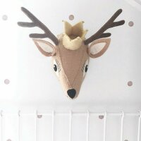 Beige Deer Head Wall Decoration