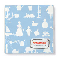 Napkins with Vintage Toys in Blue