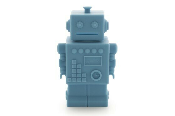 KG Design Roboter Spardose Blau