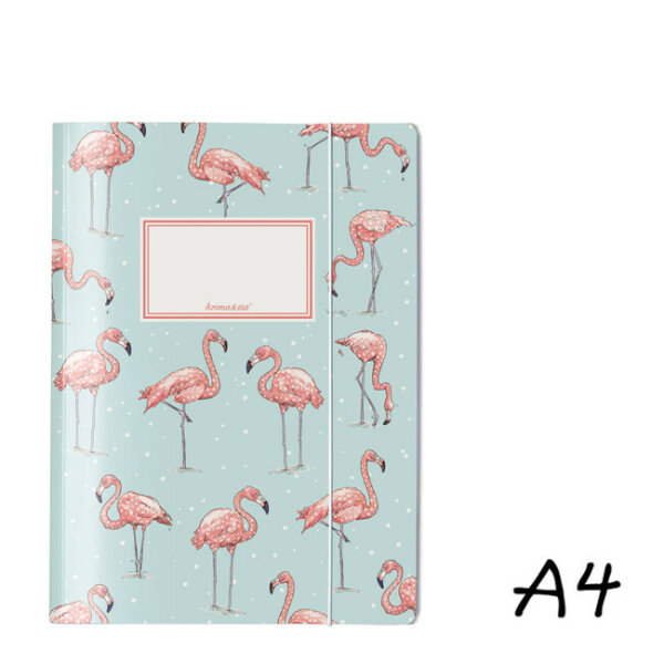 Krima und Isa Folder A4 Turquoise Flamingos