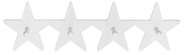 White Wooden Star Clothes Hook Board