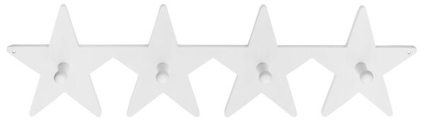 White Wooden Star Clothes Hook Board