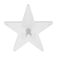 White Wooden Single Star Clothes Hook
