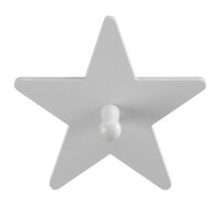 Grey Wooden Single Star Clothes Hook