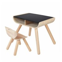 Plantoys Tisch und Stuhl Set - Schwarz Natur