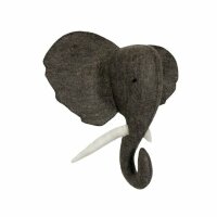 Grey Elephant Head Wall Decoration