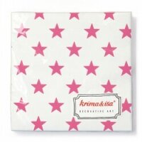 White Napkins with Pink Stars